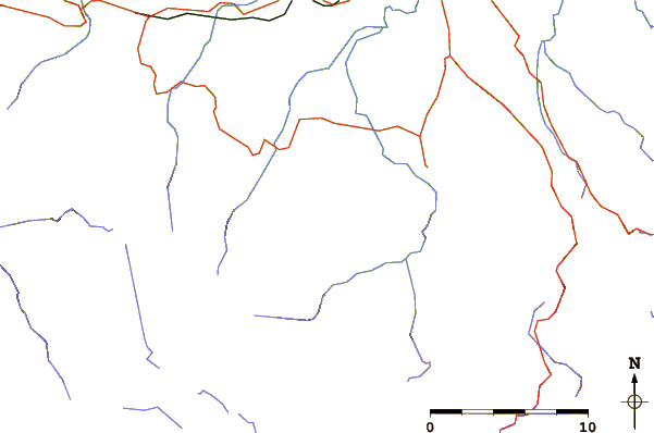 Roads and rivers around Mother Cummings Peak