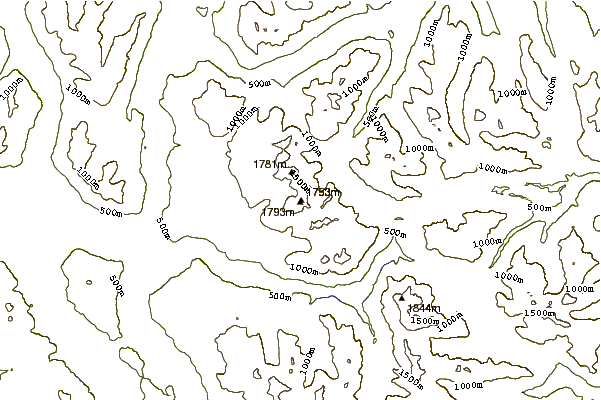 Mountain peaks around Mount Abel (British Columbia)