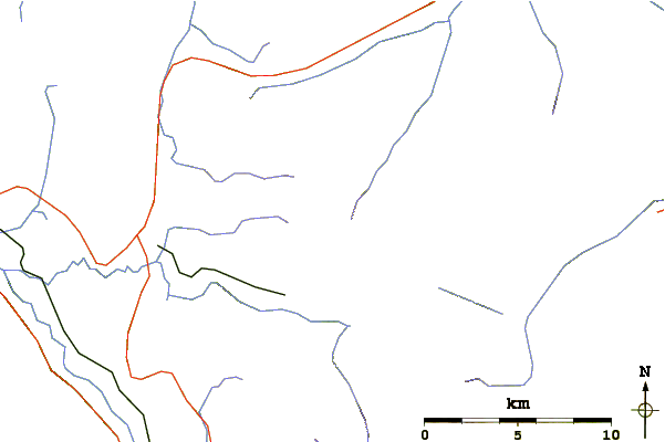 Roads and rivers around Mount Abel (British Columbia)