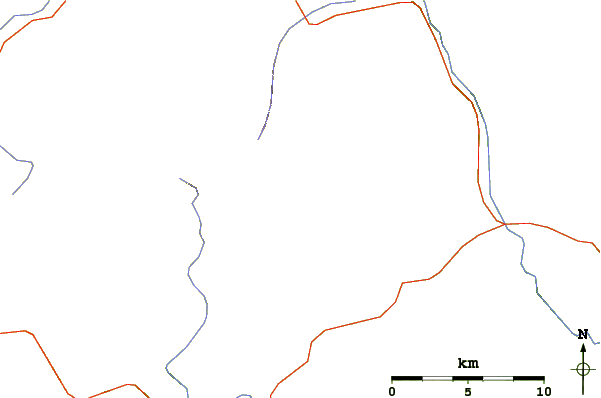 Roads and rivers around Mount Abraham (Maine)