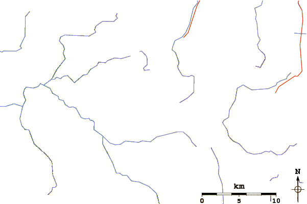 Roads and rivers around Mount Achilles (Tasmania)
