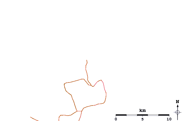 Roads and rivers around Mount Adagdak