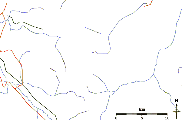 Roads and rivers around Mount Adam (British Columbia)