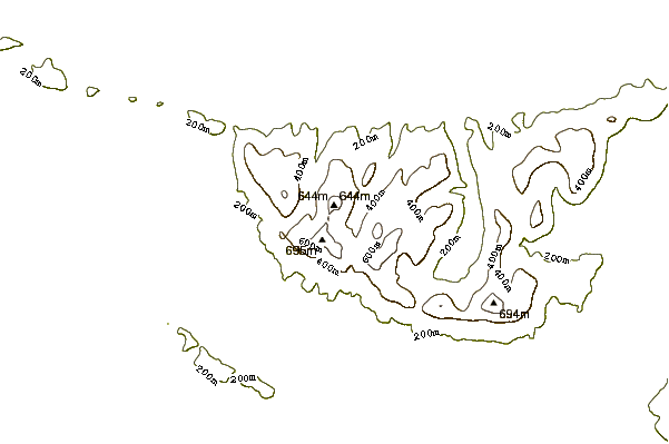 Mountain peaks around Mount Adam, Falkland Islands