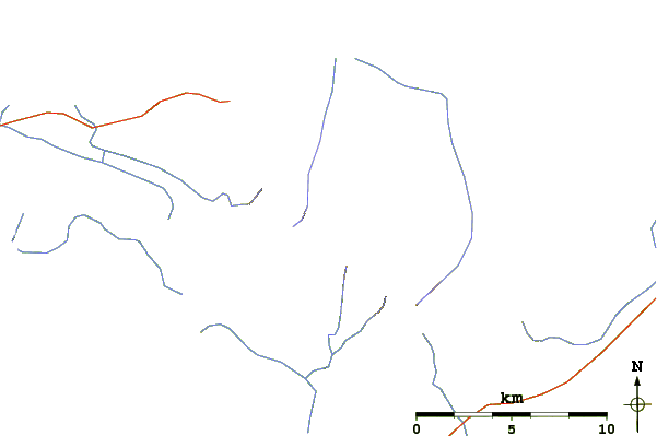 Roads and rivers around Mount Adam, Falkland Islands