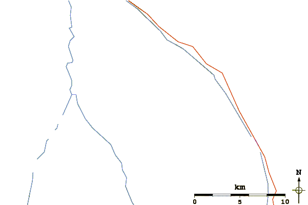 Roads and rivers around Mount Adam Joachim