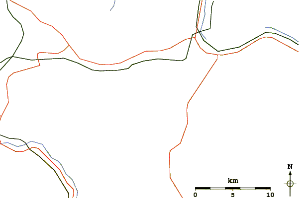 Roads and rivers around Mount Adams