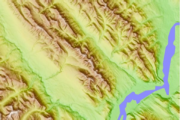 Surf breaks located close to Mount Aeolus (Alberta)