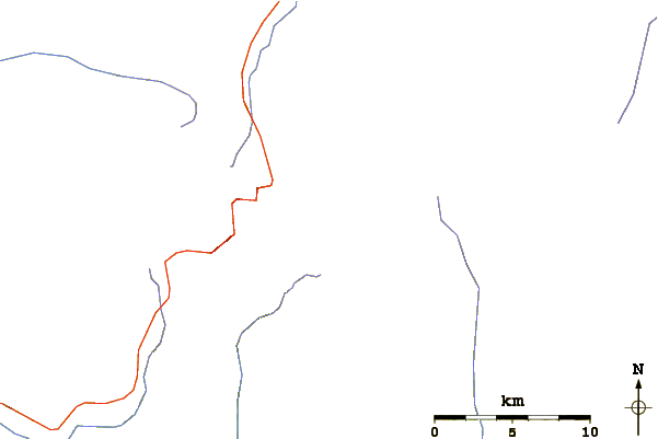 Roads and rivers around Mount Agassiz (Utah)