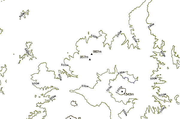 Mountain peaks around Mount Ahoro