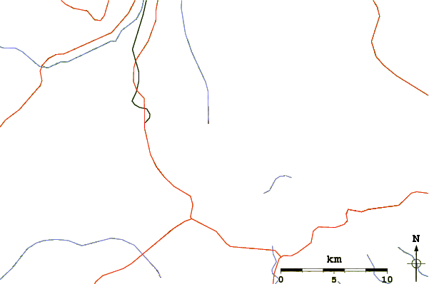 Roads and rivers around Mount Ahoro