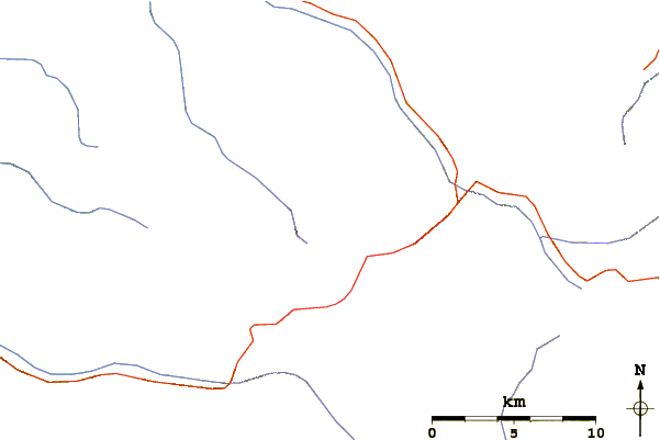 Roads and rivers around Mount Aibetsu