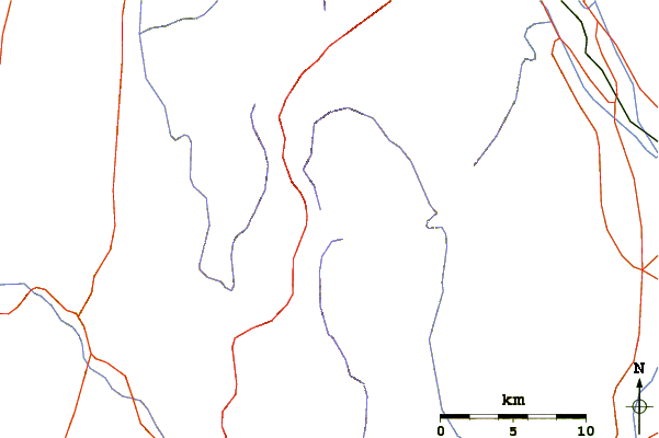 Roads and rivers around Mount Aino