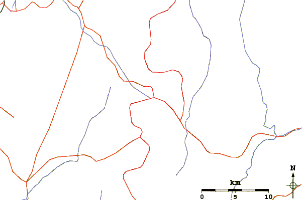 Roads and rivers around Mount Akaishi