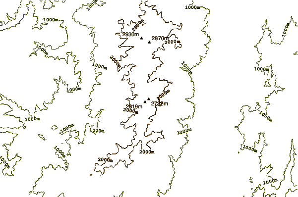 Mountain peaks around Mount Akanagi