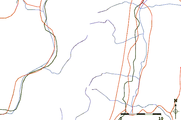 Roads and rivers around Mount Akanagi