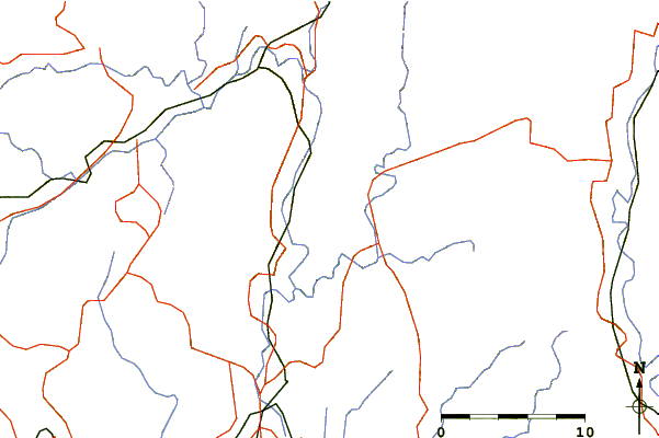 Roads and rivers around Mount Akiha