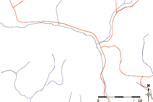 Roads and rivers around Mount Albert (Quebec)