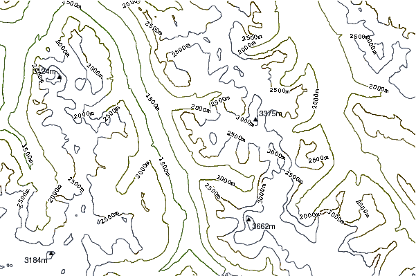 Mountain peaks around Mount Alberta