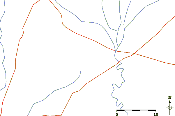 Roads and rivers around Mount Alfaf