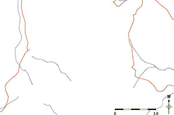 Roads and rivers around Mount Alice (Colorado)