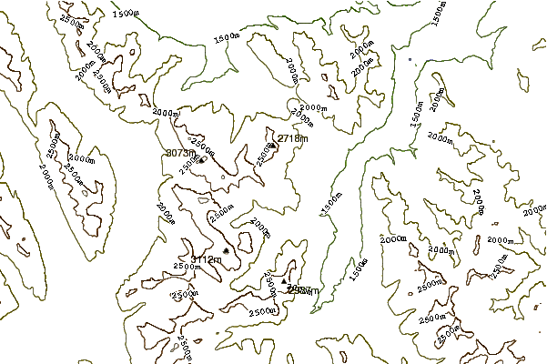 Mountain peaks around Mount Allan