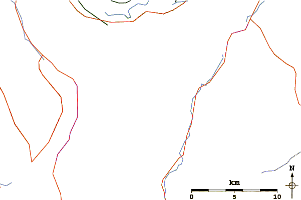 Roads and rivers around Mount Allan