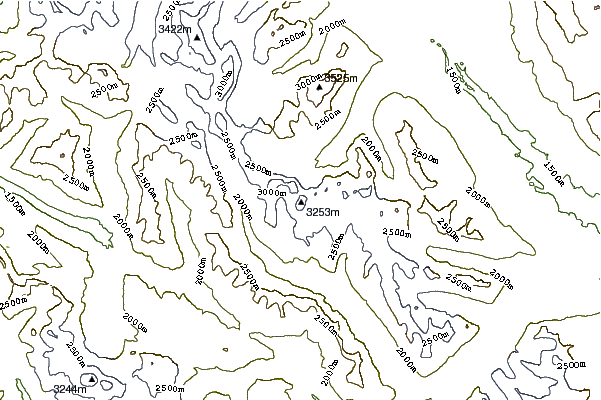 Mountain peaks around Mount Allen (Canada)