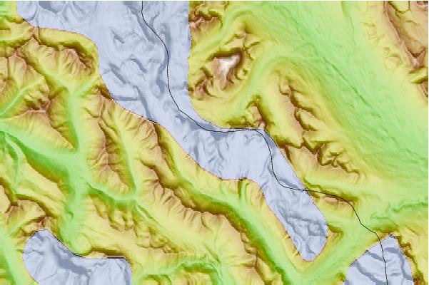 Surf breaks located close to Mount Allen (Canada)