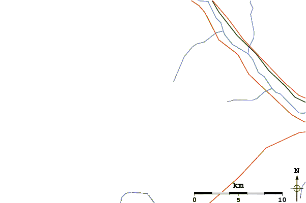 Roads and rivers around Mount Allen (Canada)