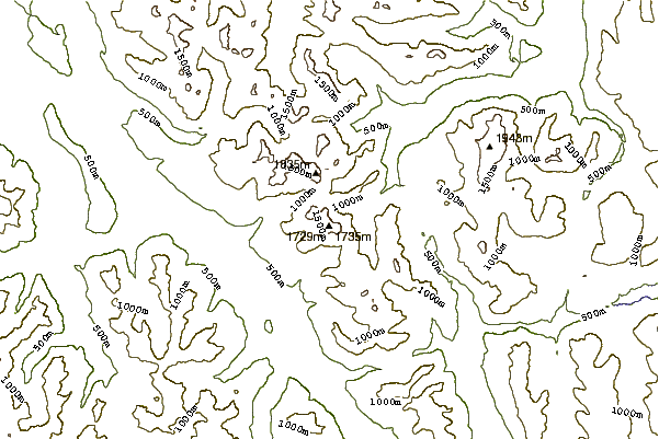 Mountain peaks around Mount Alston (Sutton Range)