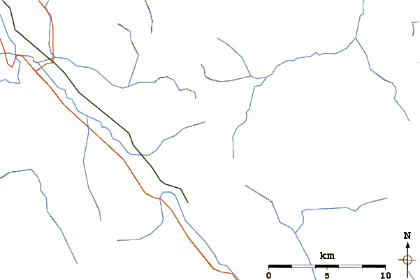 Roads and rivers around Mount Alston (Sutton Range)