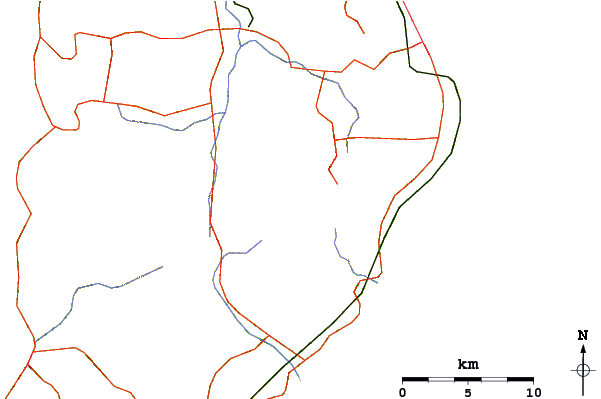 Roads and rivers around Mount Amagi