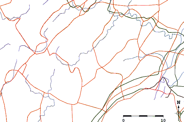 Roads and rivers around Mount Amida