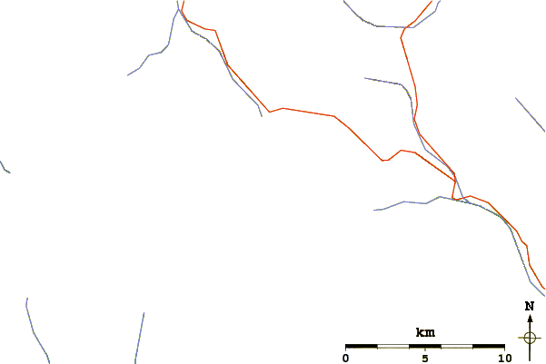 Roads and rivers around Mount Andromeda