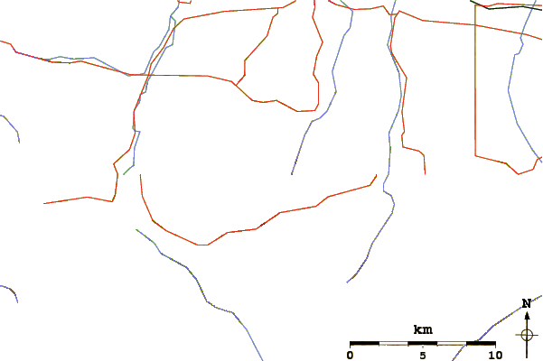 Roads and rivers around Mount Angeles