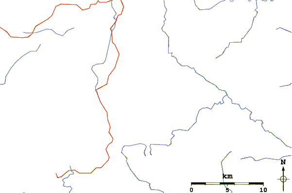 Roads and rivers around Mount Anne