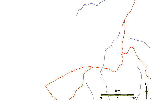 Roads and rivers around Mount Aqraa