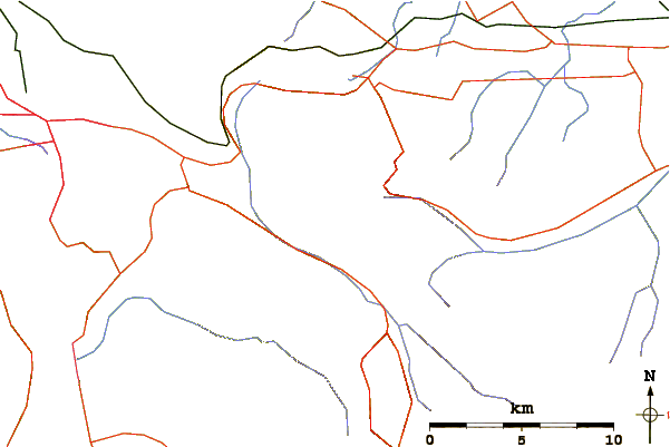 Roads and rivers around Mount Arrowsmith