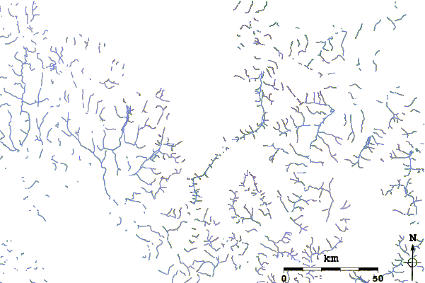 Roads and rivers around Mount Asgard