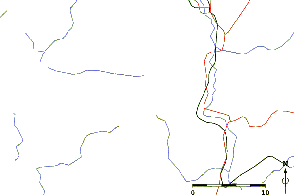 Roads and rivers around Mount Ashibetsu