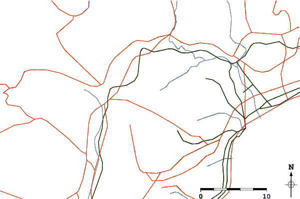 Roads and rivers around Mount Ashigara