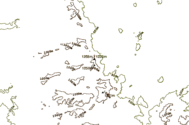 Mountain peaks around Mount Asplenium