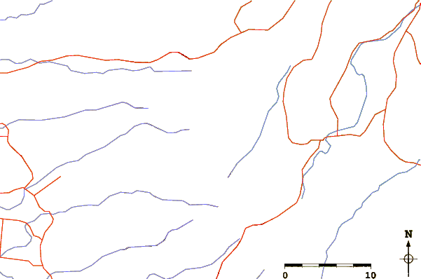 Roads and rivers around Mount Asplenium