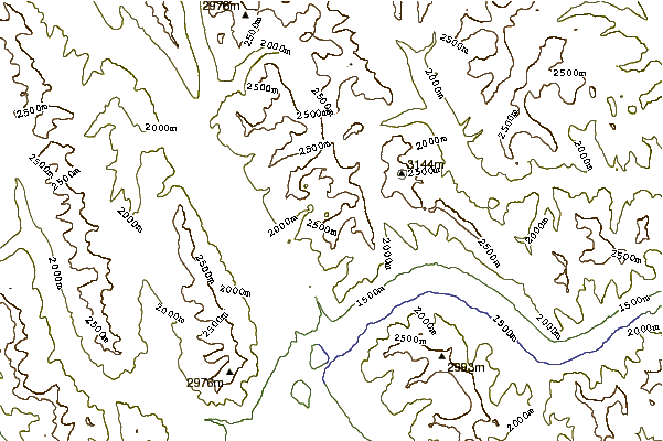 Mountain peaks around Mount Astley