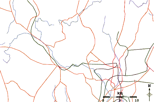 Roads and rivers around Mount Atago