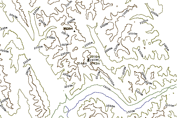 Mountain peaks around Mount Aylmer