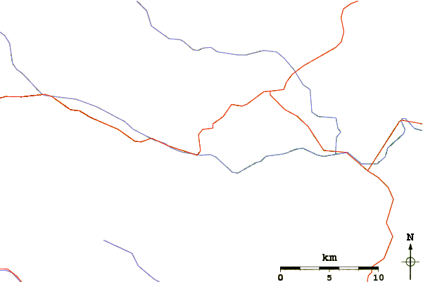 Roads and rivers around Mount Bailey (Colorado)