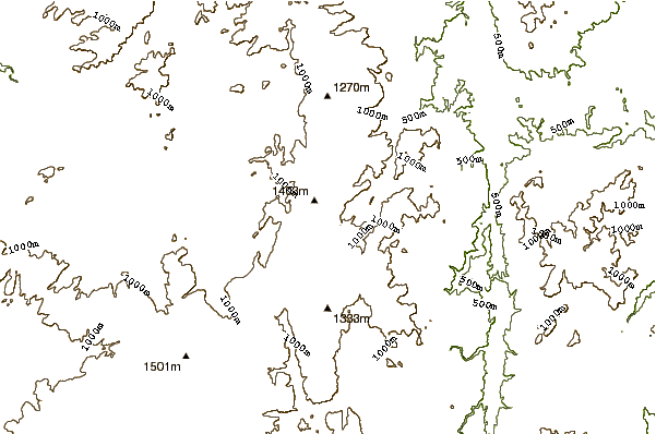 Mountain peaks around Mount Bajimba