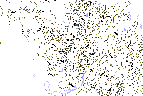 Mountain peaks around Mount Baldr